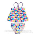 Full printing with hearts pretty lovely girl swimwear swim suit